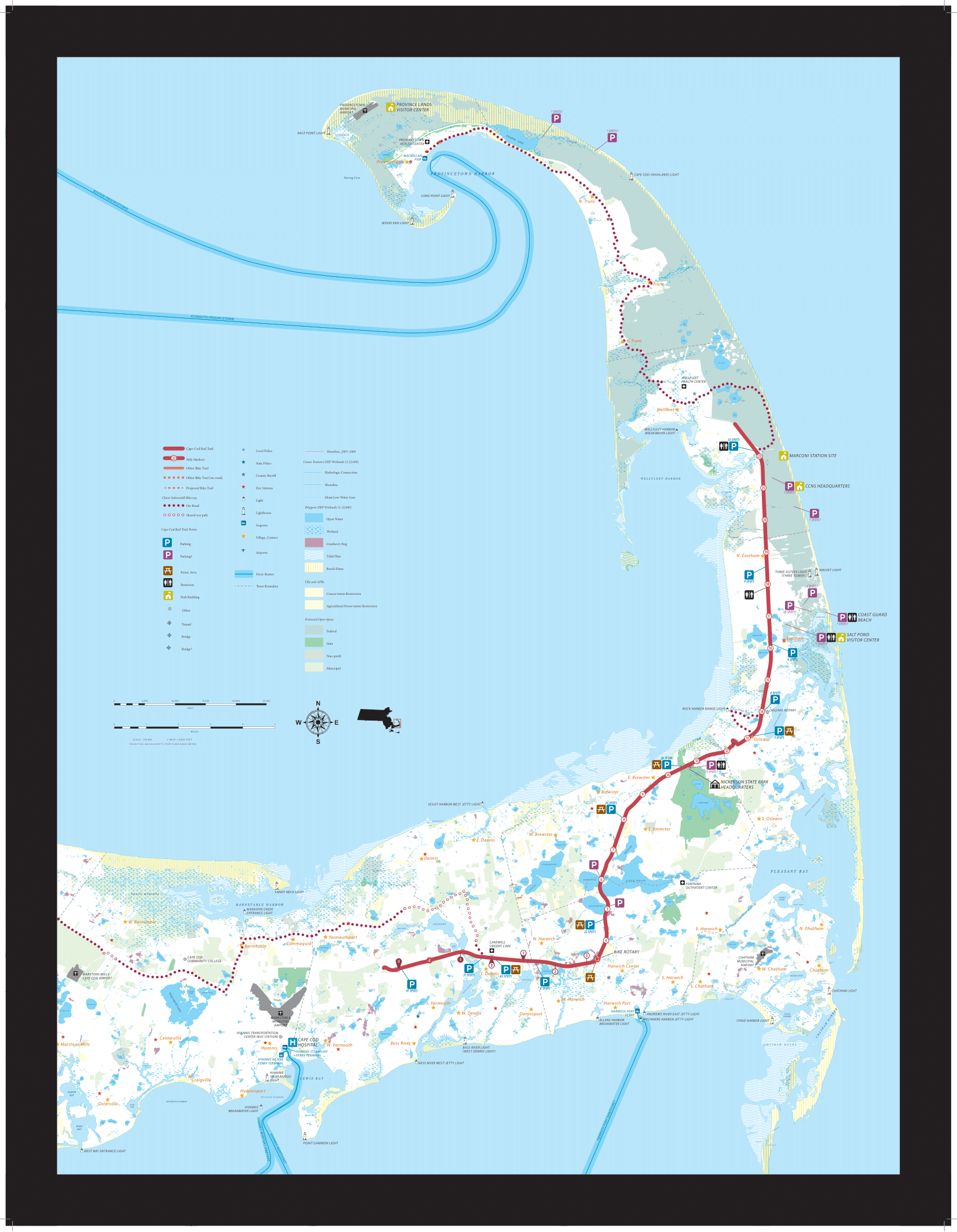 Cape Cod Rail Trail Map