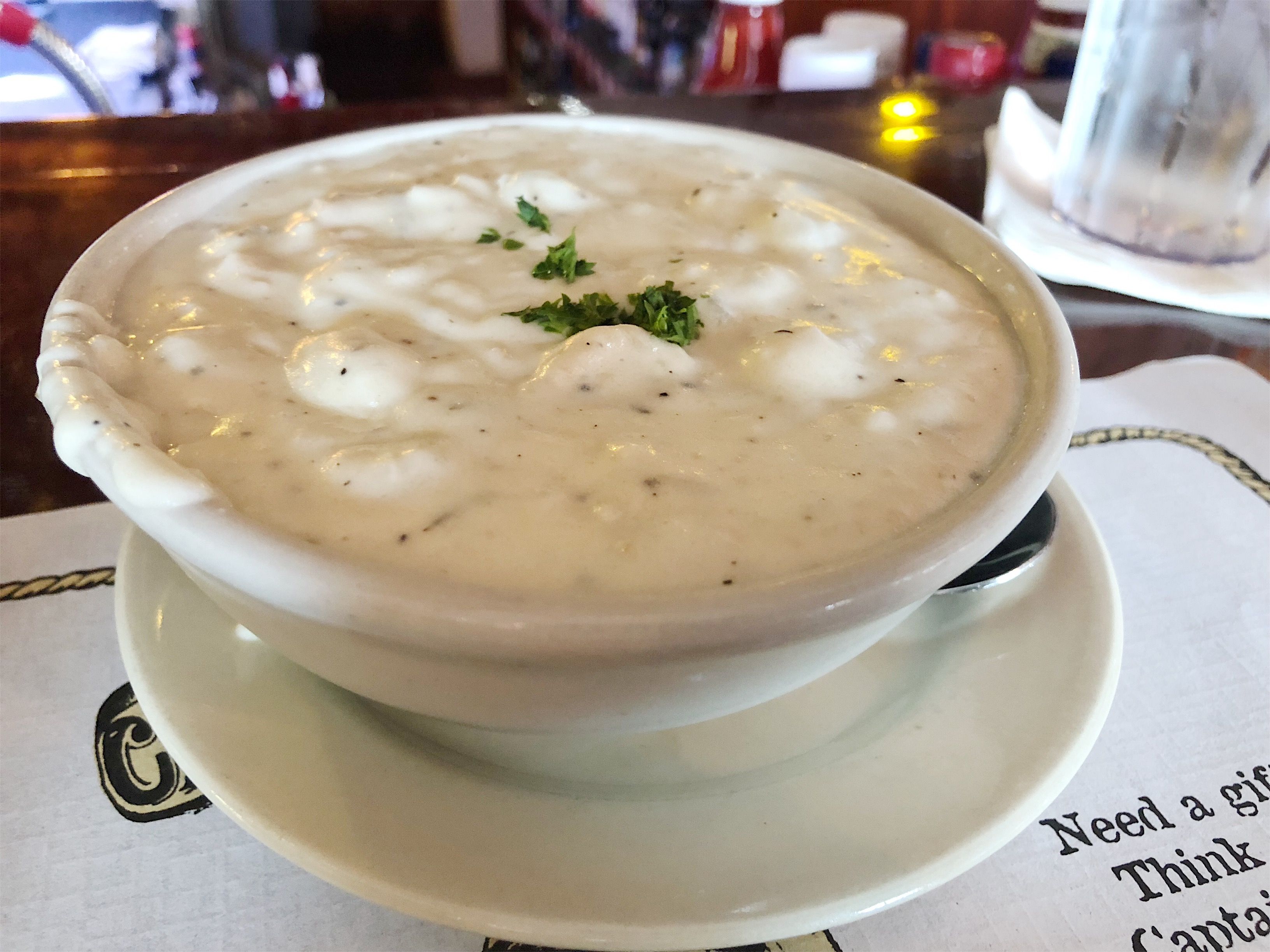 Bowl of clam chowder