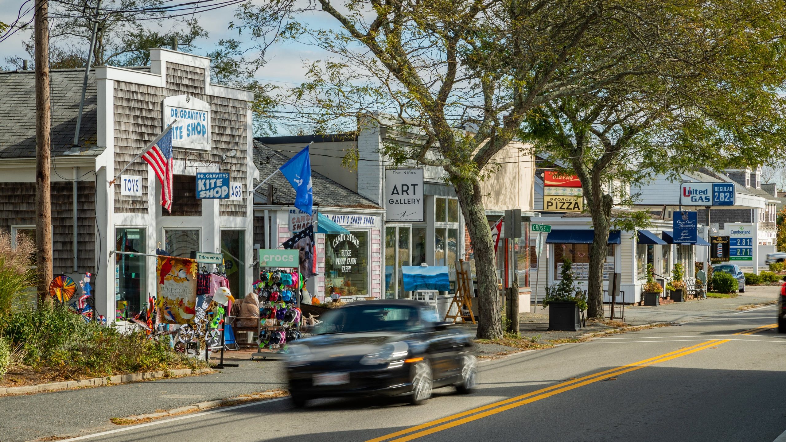 Bright and sunny shopping street